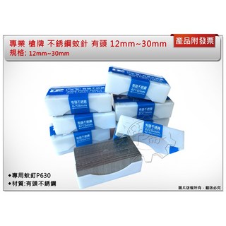 ＊中崙五金【附發票】槍牌木工釘槍 12mm 30mm 氣動釘槍 蚊釘槍 紋釘槍 有頭不銹鋼蚊針 不鏽鋼蚊釘 P630, 1個, 21mm