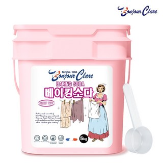 봉쥬르끌레어 베이킹소다 프렌치 프리미엄 버킷 5kg 1개 / 탈취제 다목적세정제