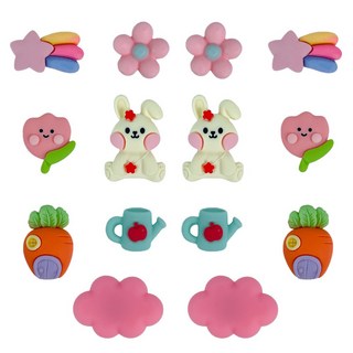 [UBX] 파츠의 정석 신발 슬리퍼 실내화 꾸미기 캐릭터 입체 파츠 세트 리본 동물