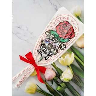 초경선물 꽃다발 장미한송이 토퍼 초경축하 초경기념일 초경파티 생리파티 숙녀파티 딸첫생리 선물 성년의날, 1개