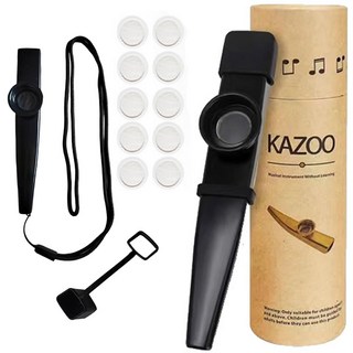 메탈 카주 악기 케이스 실리콘커버 떨림막 카쥬 세트, 블랙, 1개