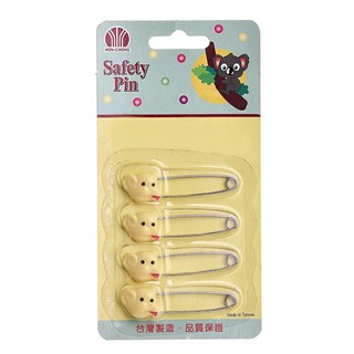 雷霆百貨 4支安全別針 (動物) 台灣製造 HO2502, 1件, 黃