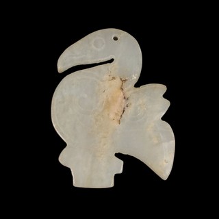 博古珍藏 和闐玉斜刀工鳥形玉珮 15公克 早期收藏 老件 感恩特賣會, 1個