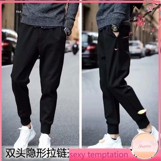 【可開票】-秋冬全拉鏈開襠褲男打野外穿戶外休閑運動褲開檔免脫方便彈力情趣