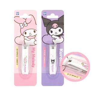 산리오 캐릭터 손톱깎이 커버 포함 15x60x10mm 마이멜로디 쿠로미 (택1), 1개