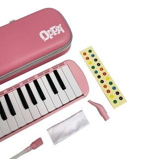 OPPA 37鍵口風琴 FUN37 (附吹管/琴布/鍵盤貼紙/線上樂譜下載) 防撞軟殼設計, 1個, 粉色