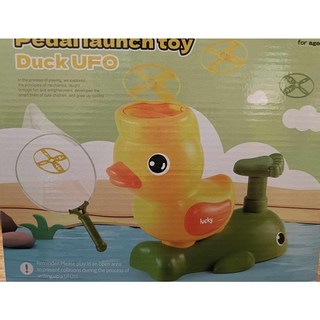 汪汪隊/火箭/小鴨造型腳踩彈射飛碟 戶外親子互動玩具 交換禮物, 小鴨款(12飛盤+1網撈), 1個