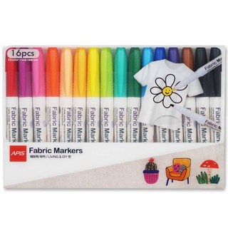 아피스 패브릭마카 세트 섬유/의류용 티셔츠 에코백 신발 리폼용, 1개, 16색