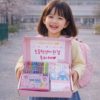 초등학교 입학선물 문구세트 여아용 산리오 학용품 선물 포장, 1세트, 쿠로미