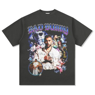 외힙 프린트 티셔츠 오버핏 반팔 배드 버니 그래픽 티셔츠