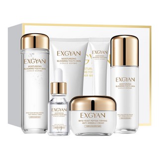 【EXGYAN】憶香緣二裂酵母護膚套盒，多肽補水保濕提亮滋潤套組，品質保障, 1個, 二裂酵母六件套盒
