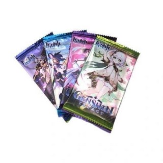 原神卡片整盒甘雨納西妲刻晴同人卡牌周邊精品閃卡便宜超市玩具, 1個, 原神卡片內涵豪華閃卡塑封版（2包）