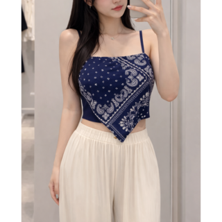 페이즐리 튜브탑 나시 스카프 탑 비치웨어 워터밤 바캉스 4color