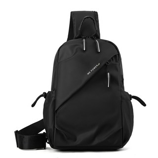 ZHWH 休閒大容量防潑水單肩包 肩背包 男包 側背包 90T033, 黑色