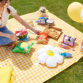 원달러샵 피크닉매트 방수 돗자리 접이식 캠핑매트 휴대용 야외매트, 레드