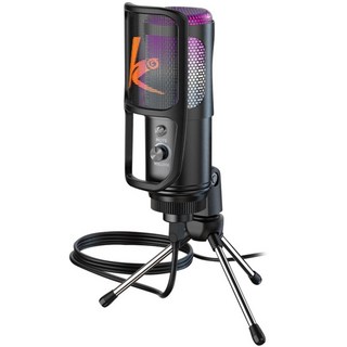 COOLCOLD 스마트 노이즈 캔슬링 USB 콘덴서 게임 마이크 재생 녹음용, 블랙