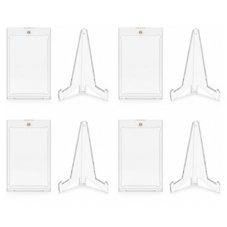 투데이리빙 4개 세트 자석 탑로더 + 받침대 거치대 카드 슬리브 포카 보관함 uv 차단 케이스, R49065Z(투명, 8개입, 1세트, 1개