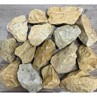 陽台造景角石組 黃金角石 魚缸花台鋪面碎石 多用途鵝卵石, 1kg, 1組