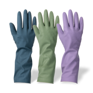 친환경 천연 라텍스 고무장갑, 블루, 대(L), 3개