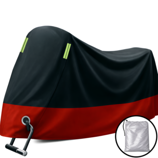 노재 전차종 도난방지 방수 사계절 오토바이 커버, 투톤레드