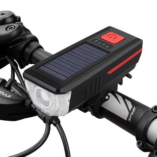 자전거 라이트 후레쉬 전조등 LED 킥보드 벨 전자벨 USB 충전식 태양광 헤드라이트 조명 야간등 안전등, 블루, 1개