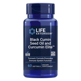 LIFE EXTENSION 黑種草籽油薑黃素Elite軟膠囊, 1罐, 60顆
