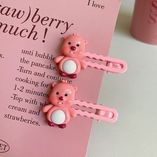 小海貍露比loopy髮夾女 甜美卡通鴨嘴夾 可愛劉海側邊夾 實用髮夾