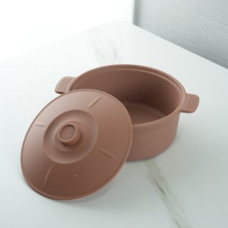 꿈꾸는 리빙 다용도 실리콘 계란찜기 전자레인지 라면용기 특대형 원형 1500ml, 1개, 아몬드브라운