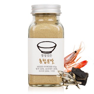 정성깃든 국산100% 원물 그대로 천연조미료 가루 분말 5 혼합분말 (선물포장X), 1개, 85g
