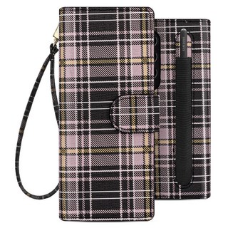 모란카노 타르탄 지갑형 스트랩 다이어리 휴대폰 케이스
