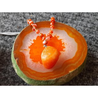 柿子紅老玉髓 珍藏品【天然南紅紅瑪瑙 油嫩細膩】流蘇男女/項鍊