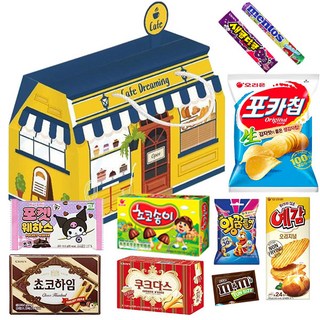 간식대장 화이트 데이 나만의카페 10종 과자선물세트 포카칩 초코송이 쵸코하임 후레쉬베리 포켓하우스 새콤달콤 왕꿈틀이 엠앤엠즈 멘토스, 1세트, 과자10종