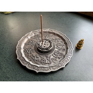 畫意坊 線香座 銅合金 精緻九龍壁香插 送金色葫蘆座 線香/盤香/塔香適用 純銅古線香插香座 香爐