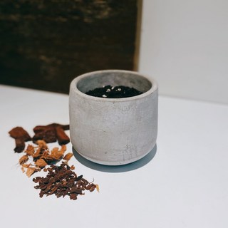 盆空間 迷迭香室內盆栽 3吋-4.5吋 綠化植栽 療癒盆栽, 1個, 植物+土壤+水泥盆+底盆（3.5吋盆）