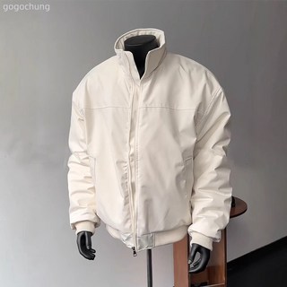 美式教練哈靈頓外套男士秋冬cleanfit立領衝鋒衣飛行員夾克棒球服