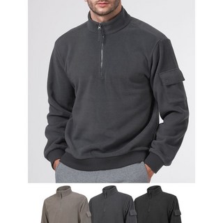 이지바이 투엘라 윈터하이브 남성 폴라플리스 데일리 포켓 반집업 맨투맨 티셔츠 M6WT03