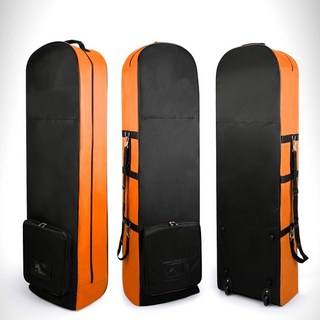 i-style居家 GOLF帶滑輪高爾夫航空航空包 球包出國打球 保護球桿 飛機托運包【GF41003】, 黑橘色（無LOGO繡樣 )