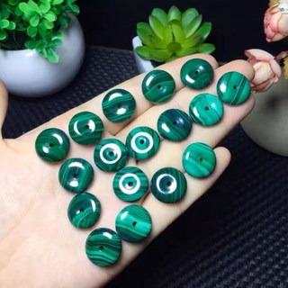 【艾朵拉水晶】『現貨熱賣』天然14mm孔雀石平安扣 開運水晶 招財守財好選擇 避邪擋煞防小人 消磁淨化好能量, 1個, 孔雀石