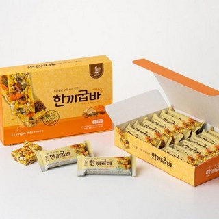 쌀로만든 한끼굽바 옐로우 27gX12개입1박스 라이스바 아로니아 한끼대용 야외활동 견과류, 324g, 12개