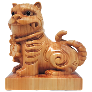 【168開運坊】金虎爺 崖柏木精雕虎爺 虎將軍 招財鎮宅 開光擇日, 棕色, 1個