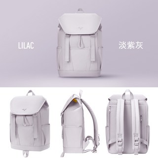 【MAH旗艦】日系學生後背包 大容量多隔層防潑水雙肩包 大學生校園書包, 淺紫灰（桃園現貨）