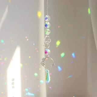 장식용 썬캐쳐 크리스탈 인테리어 모빌 차크라 창 바람 종소리 화려한 무지 프리즘 매다는 빛나는 빛 포수, 07 S7
