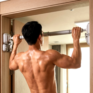 HFAC 문틀철봉 턱걸이 운동기구 가정용 실내 풀업바 홈트레이닝, 애쉬그레이