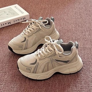 港風復古老爹鞋女款2025新款春季百搭透氣休閒運動鞋