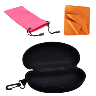 겟겟 여행용 선글라스 하드 케이스 소프트 안경 클리너 파우치 포함