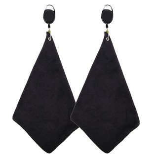 무명정품 오토 릴 골프 타올 2p, 블랙