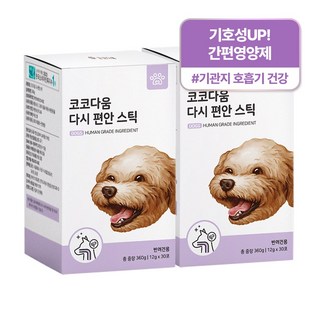 코코다움 다시 편안 스틱 강아지 영양제, 호흡기/기관지, 2개, 30회분