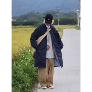 Goofing-off 日系復古工裝中長款加厚風衣 男女寬鬆外套