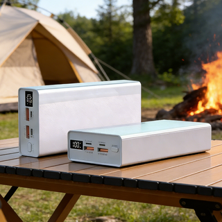 CCAGU 캠핑전용 보조배터리 대용량 30000mAh 고속충전 66W C타입 멀티단자 LED 잔량표시, 화이트