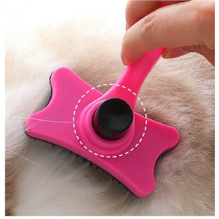 EC-02 반려동물펫브러쉬 강아지 고양이 빗 슬리커 브러쉬, 1개, 핑크